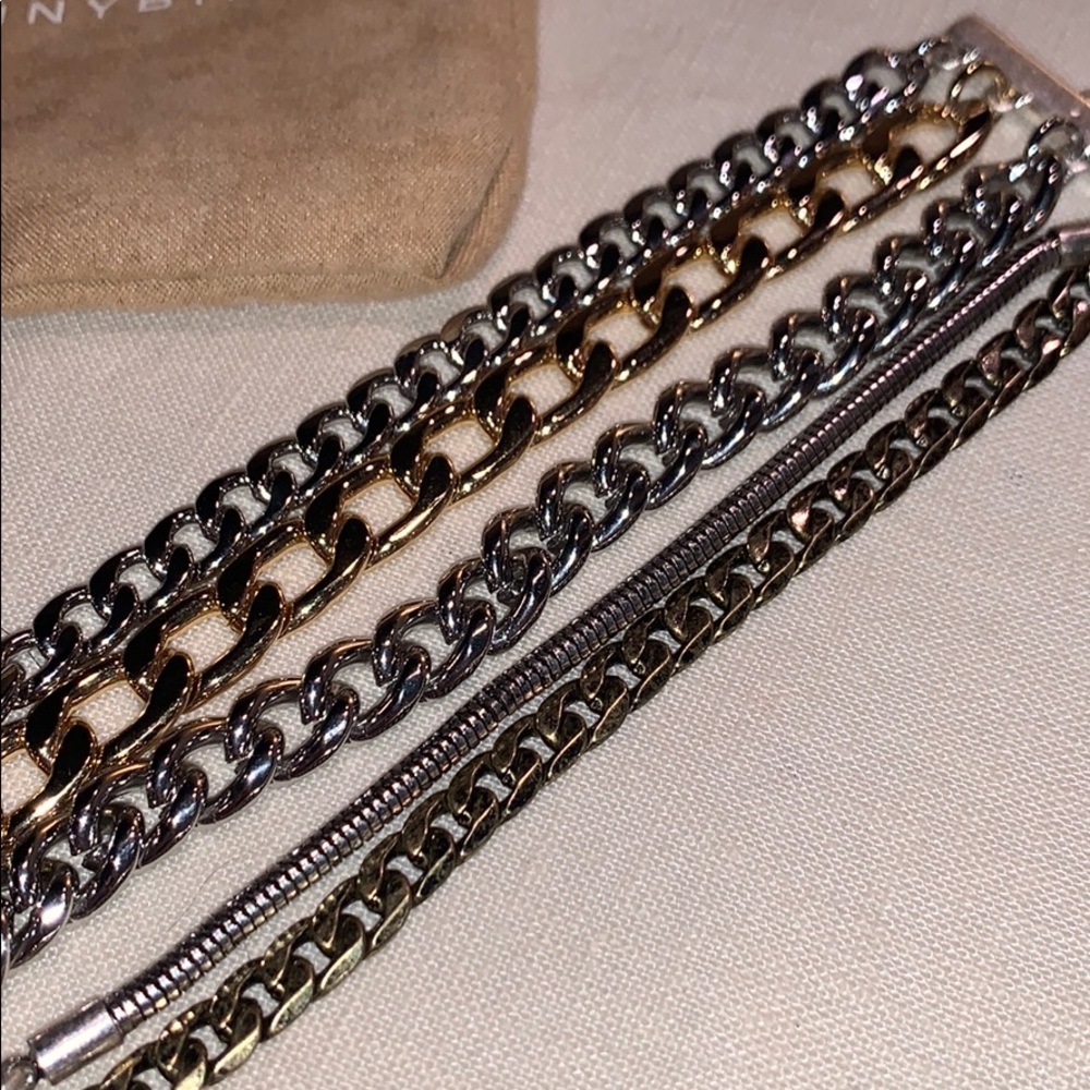 Bracelet JENNYBIRD silver and gold chain with bag
